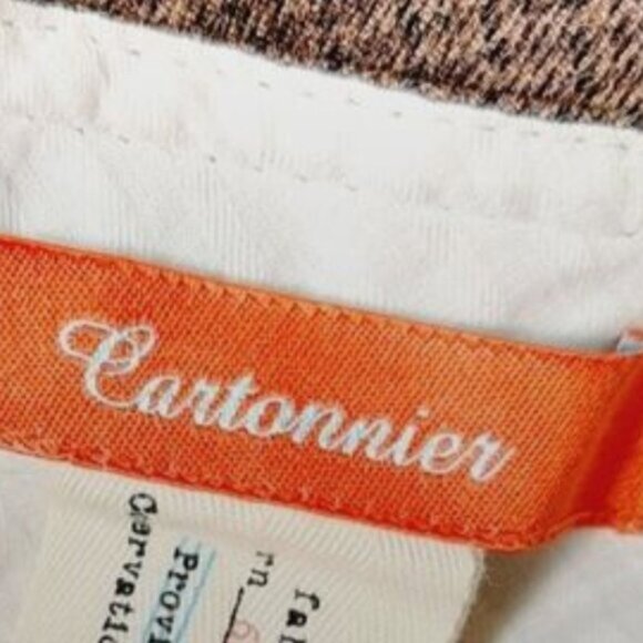 CARTONNIER / Anthropolgie Cropped Cuffed Pants Brown Houndstooth Sz 2 Flawed - Picture 11 of 14